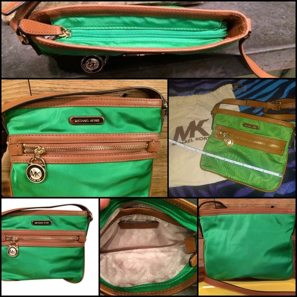 Michael Kors Kempton Palm Green Nylon Cross Body - Picture 2 of 8